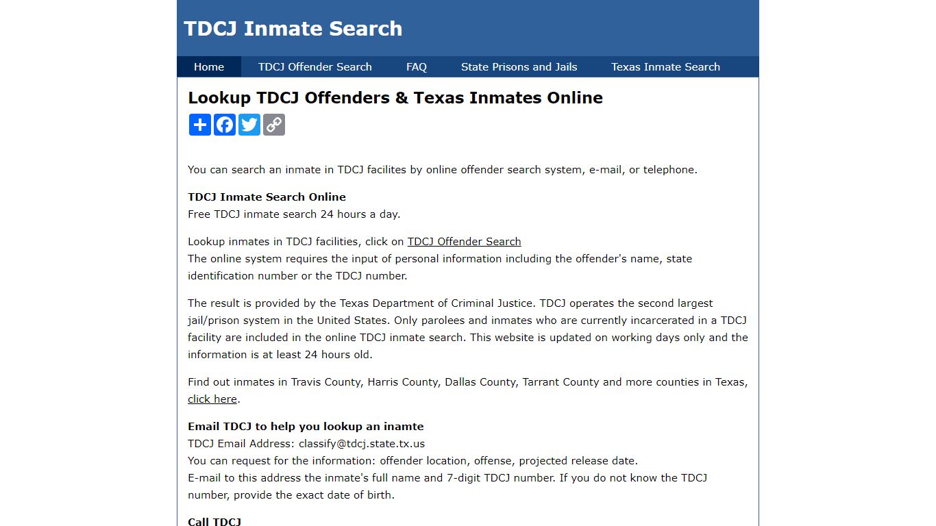 TDCJ Inmate Search